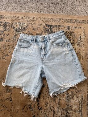 Cotton On Light Blue Distressed Denim Shorts